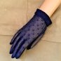 Vintage 1950's Midnight-Blue Sheer Gloves by Max Mayer