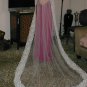 Vintage Ivory Alencon Lace Mantilla Bridal Veil cathedral length