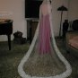 Vintage Ivory Alencon Lace Mantilla Bridal Veil cathedral length