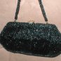 Vintage 1940's Black Beaded Evening Bag Purse
