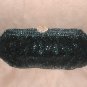 Vintage 1940's Black Beaded Evening Bag Purse