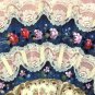 Large Vintage signed Hand Painted silk Folding Fan with Lace