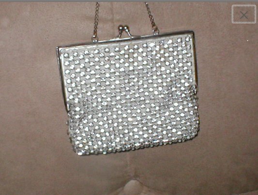 1920's Vintage Solid Rhinestone Beaded Evening Purse