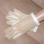 RARE Antique 1930's Kid Leather & Cotton Crochet Dress Gloves