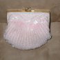 Vintage PINK Beaded Clamshell Evening Bag Purse