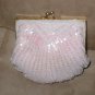 Vintage PINK Beaded Clamshell Evening Bag Purse