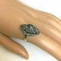 Antique 1920's Sterling Silver Marcasite / Hemetite Ring sz 6