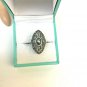 Antique 1920's Sterling Silver Marcasite / Hemetite Ring sz 6