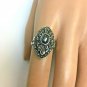 Antique 1920's Sterling Silver Marcasite / Hemetite Ring sz 6