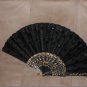 Vintage Black Beaded Folding Fan