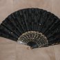 Vintage Black Beaded Folding Fan
