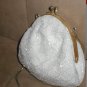 Vintage White Beaded Evening Shoulder Purse