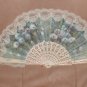 Vintage Floral Hand Fan with Chantilly Lace