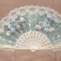 Vintage Floral Hand Fan with Chantilly Lace