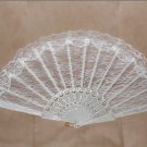 Vintage WHITE Chantilly Lace Folding Fan