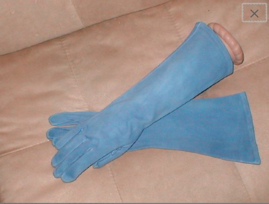 Vintage 1940's blue-iris cotton-suede Dress Gloves