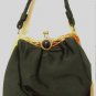 Vintage 1940's Black Silk Evening Purse with Onyx Clasp