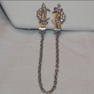 Vintage1940's Rhinestone Masonic Shriner Sweater Guard Clip Chain