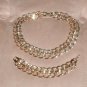 Vintage 1960's MONET Gold double-link Chain Necklace and Bracelet Set