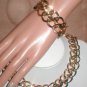 Vintage 1960's MONET Gold double-link Chain Necklace and Bracelet Set