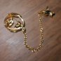 RARE Vintage Fishbowl Chatelaine Pin signed MONET
