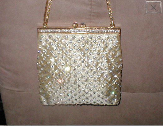 Vintage 1960's Gold Rhinestone Evening Purse by Walborg