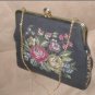 Vintage 1940's Needlepoint Petit-Point Tapestry Evening Purse