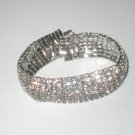 Vintage WIDE Rhinestone Dome Bracelet