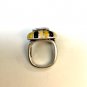 Vintage 1930's Sterling Silver Ring with Enamel & Cashmere Topaz Stone