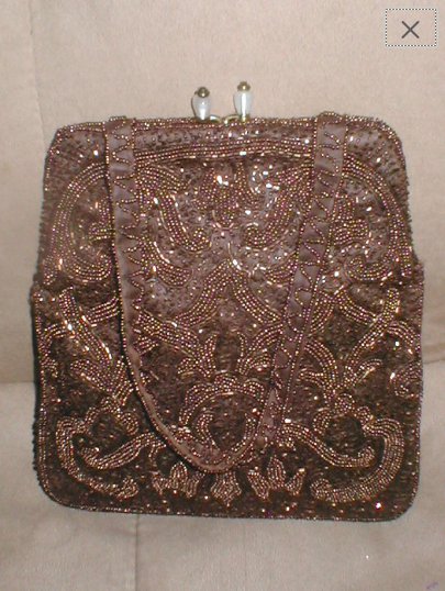 1930's Vintage Copper Beaded Evening Purse made in France