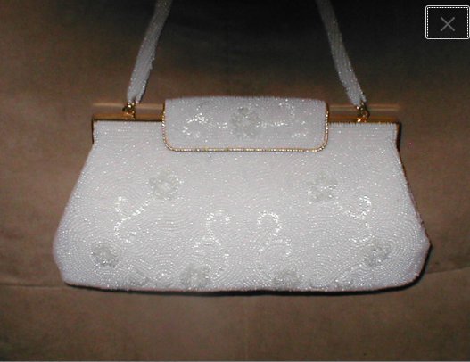 1940's Vintage White Beaded Evening Bag Purse