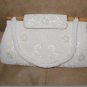 1940's Vintage White Beaded Evening Bag Purse