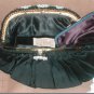 1930's Vintage Black & White Beaded Silk Taffeta Evening Purse by CHARLET