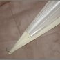 Antique 19th Century Large Silk Folding Fan w/ carved bone Frame