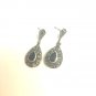 Vintage Sterling Silver Onyx Marcasite Earrings