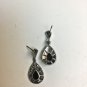 Vintage Sterling Silver Onyx Marcasite Earrings
