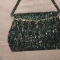 Vintage 1950's Iridescent Black Beaded Evening Purse