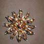 Vintage 1940's Topaz Rhinestone Brooch Pin