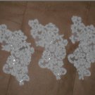 lot of 6 Large Beaded Alencon Lace Appliques