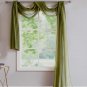 Vintage Floral Damask Window Treatment Scarf Valance / sage green