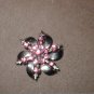 Vintage 1940's Pink Rhinestone Pinwheel Brooch Pin