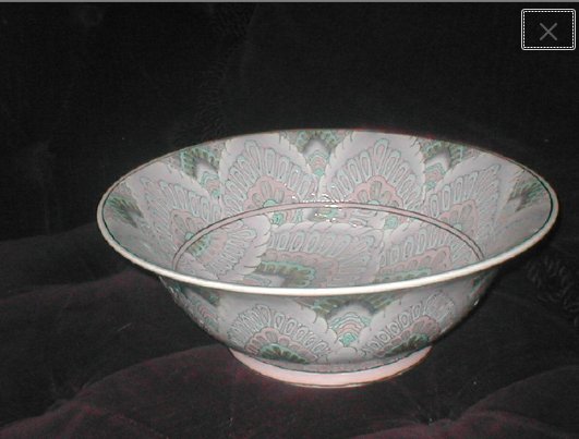 HUGE Vintage Macau hand painted Decorative Bowl