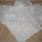 RARE Vintage 1950's White Linen with Embroidery Handkerchief