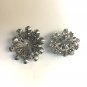 TWO Vintage 1950's Blue Rhinestone Dome Brooches