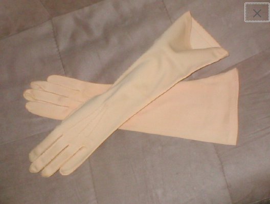 Vintage 1940's mango color Long Cotton Dress Gloves