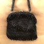 Vintage 1950's Black Beaded Evening Purse by Walborg