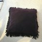 PAIR of Large Plum Velvet decorative throw Pillows with long fringe