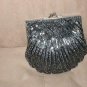 Vintage Graphite Color Beaded Evening Bag Purse