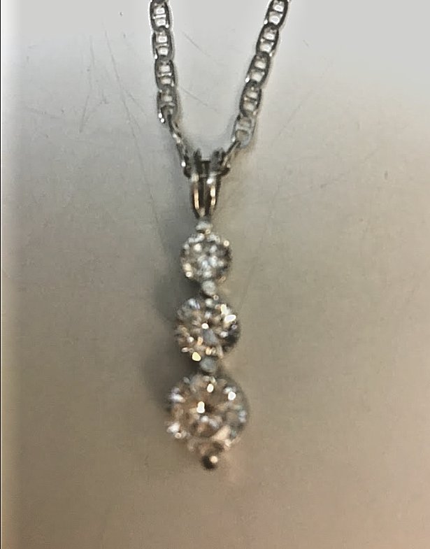 Sterling Silver Diamond Journey Pendant Necklace