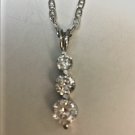 Sterling Silver Diamond Journey Pendant Necklace